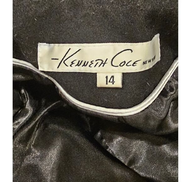 Kenneth Cole New York 3/4 Length Black Pea Coat Size 14 - Picture 11 of 13